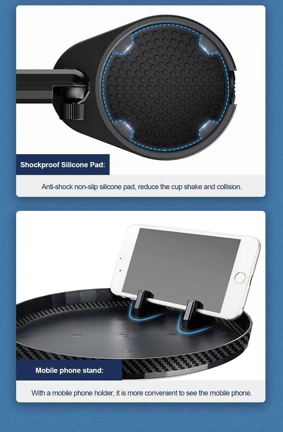 3 in 1 Car Cup Holder Extender with Tray-1Pack
