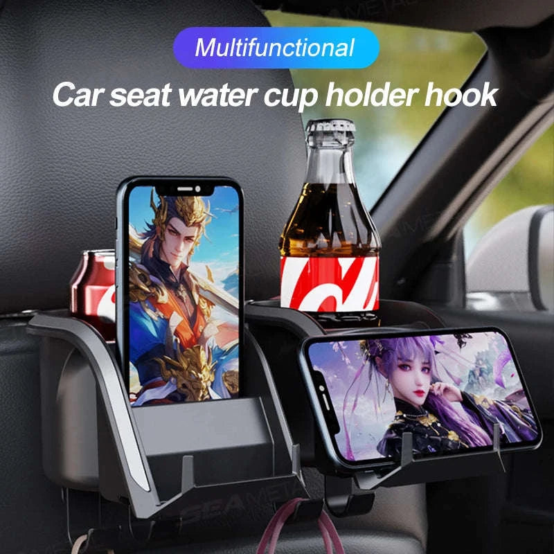 3 in 1 Car Headrest Cup Holder with Phone Mount and Hook-1 pc