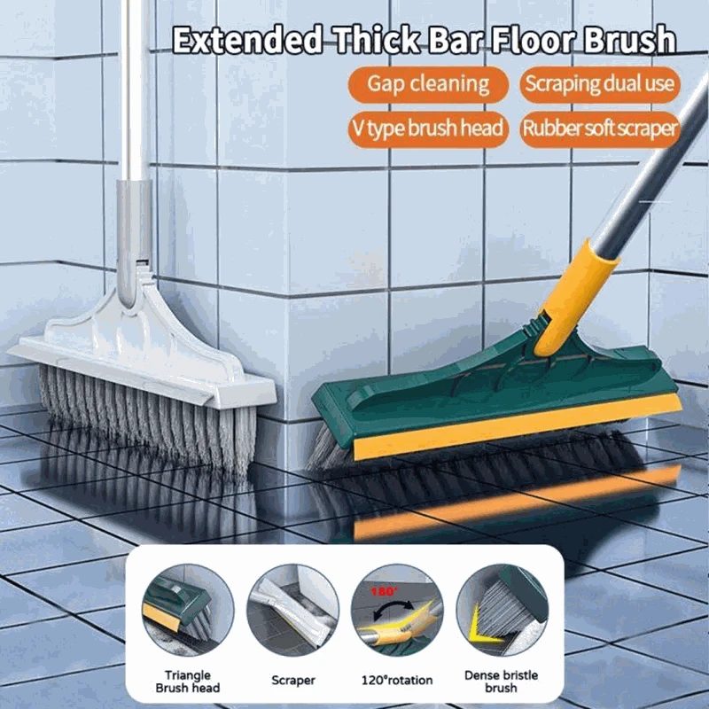 3-in-1 Cleaning Brush with Rotating Head and Long Handle-White-102CM / 3 in 1