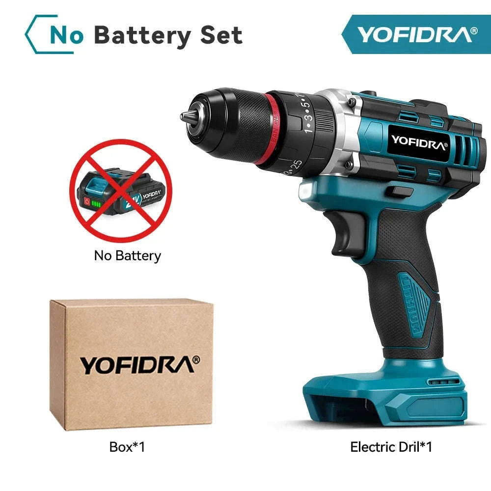 3-in-1 Cordless Impact Drill 21V 25+3 Torque 3/8 in Chuck-1 Battery / Germany