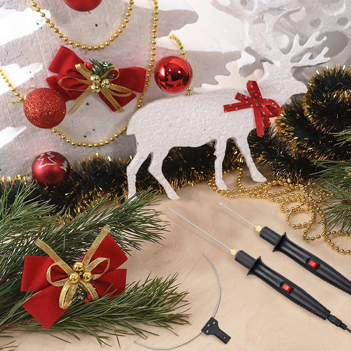 3-in-1 Electric Foam Cutter Kit with Hot Knife & Bow Tool-United States