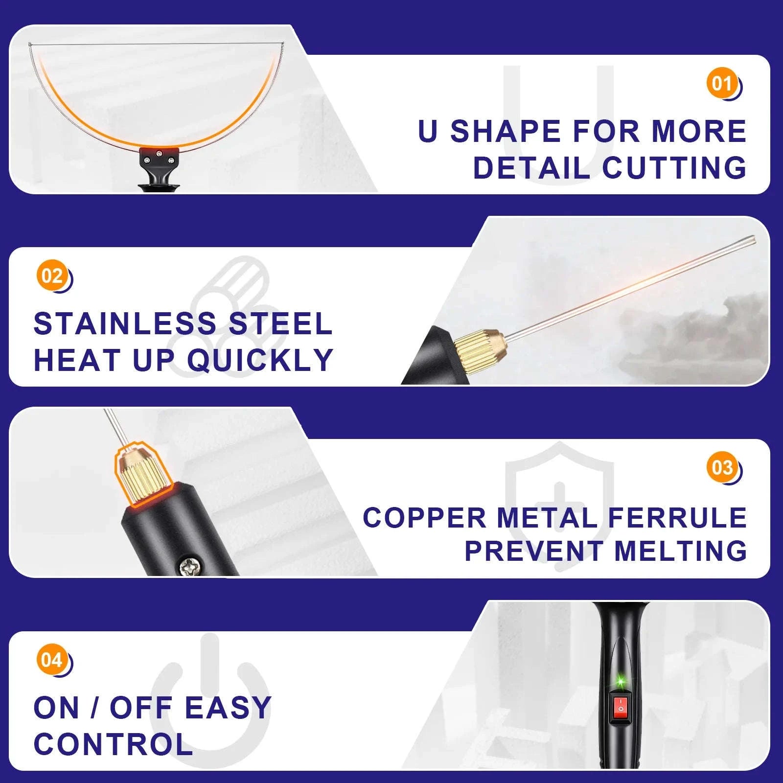 3-in-1 Electric Foam Cutter Kit with Hot Knife & Bow Tool-United States