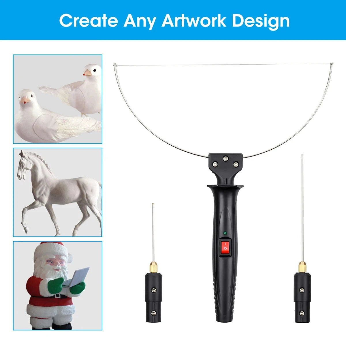 3-in-1 Electric Foam Cutter Kit with Hot Knife & Bow Tool-United States
