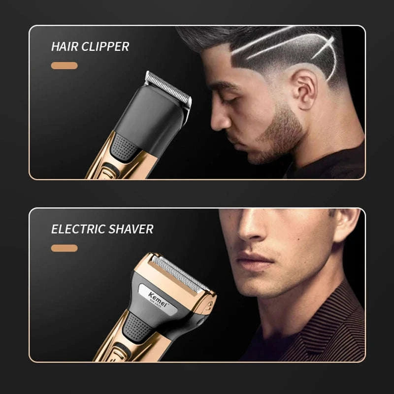3-in-1 Electric Shaver & Grooming Kit for Beard, Nose, and Hair-km 1429 With box