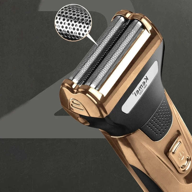 3-in-1 Electric Shaver & Grooming Kit for Beard, Nose, and Hair-km 1429 With box