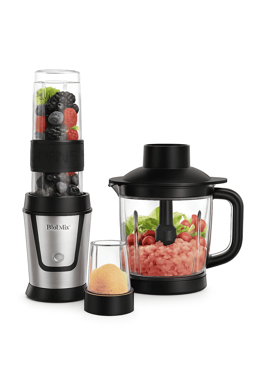 3-in-1 Food Processor 700W Blender, Chopper and Grinder-TB23M / US / United States