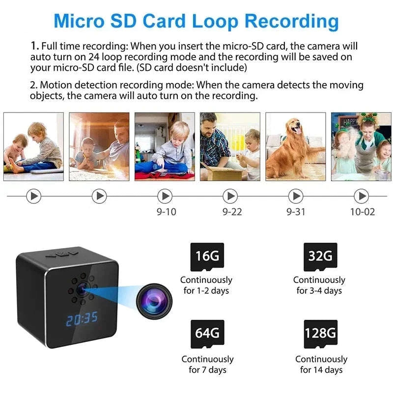 3 in 1 HD 1080P Wifi IP Clock Camera Desk Bluetooth Speakers Time Display Video Recorders Home Office Video Surveillance Camera-camera with 128GB