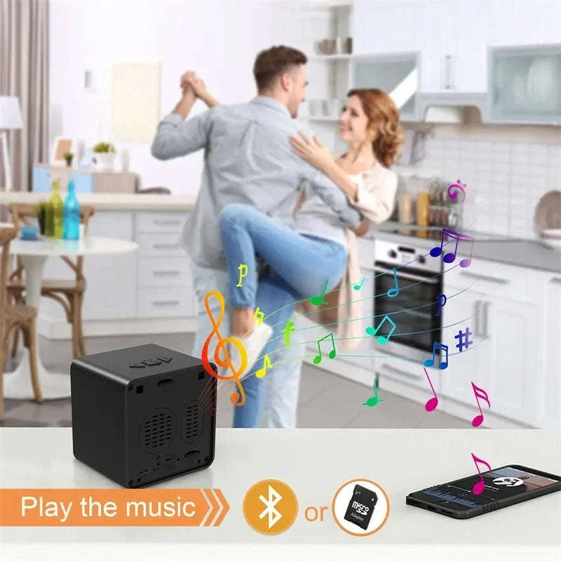 3 in 1 HD 1080P Wifi IP Clock Camera Desk Bluetooth Speakers Time Display Video Recorders Home Office Video Surveillance Camera-camera with 128GB