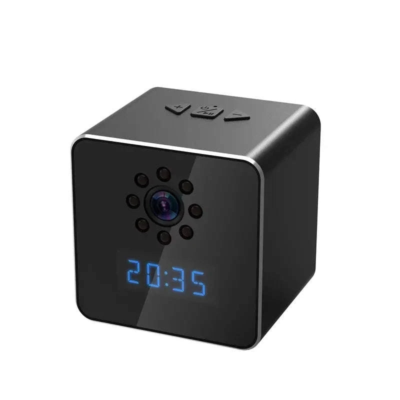 3 in 1 HD 1080P Wifi IP Clock Camera Desk Bluetooth Speakers Time Display Video Recorders Home Office Video Surveillance Camera-camera with 128GB