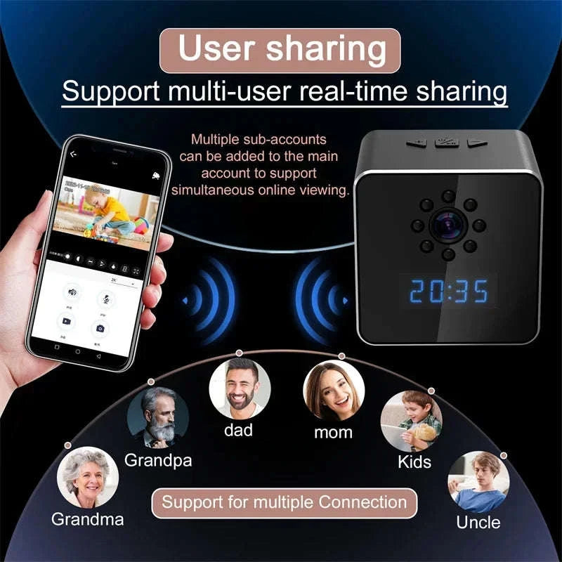 3 in 1 HD 1080P Wifi IP Clock Camera Desk Bluetooth Speakers Time Display Video Recorders Home Office Video Surveillance Camera-camera with 128GB