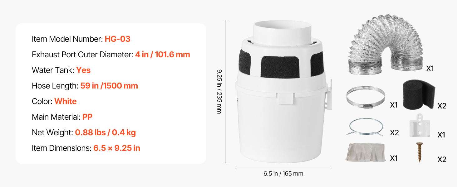 3-in-1 Indoor Dryer Vent Kit with Filter Pads & Safety Hood-Type 2 / United States