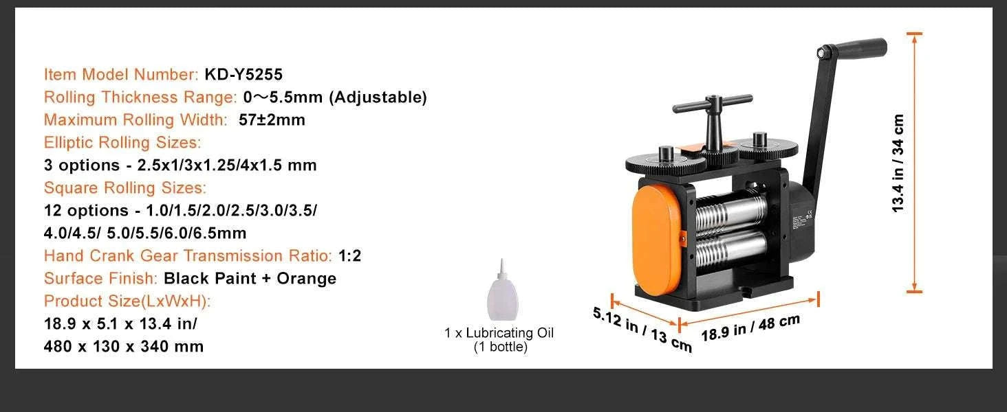 3-in-1 Jewelry Rolling Mill Machine for Sheet, Wire & Metal Forming-76mmW 0.1-7mmT / United States