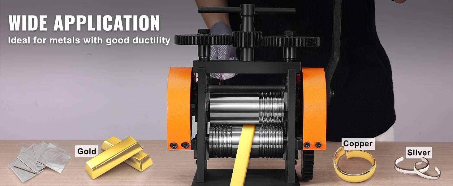 3-in-1 Jewelry Rolling Mill Machine for Sheet, Wire & Metal Forming-76mmW 0.1-7mmT / United States