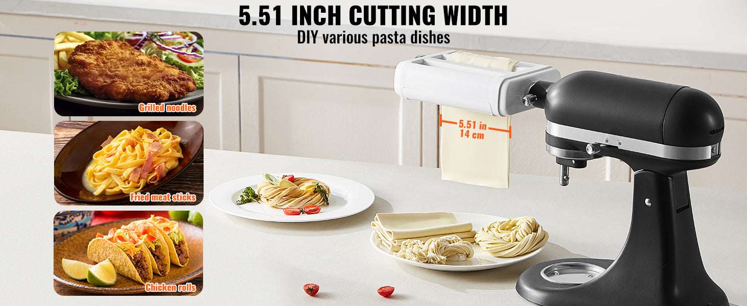 3-in-1 Pasta Attachment for KitchenAid Mixer with Roller & Cutters-3 in 1 / United States
