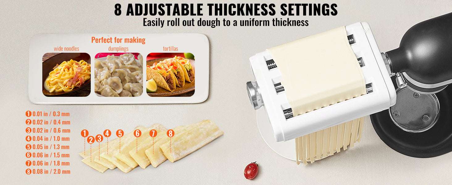 3-in-1 Pasta Attachment for KitchenAid Mixer with Roller & Cutters-3 in 1 / United States