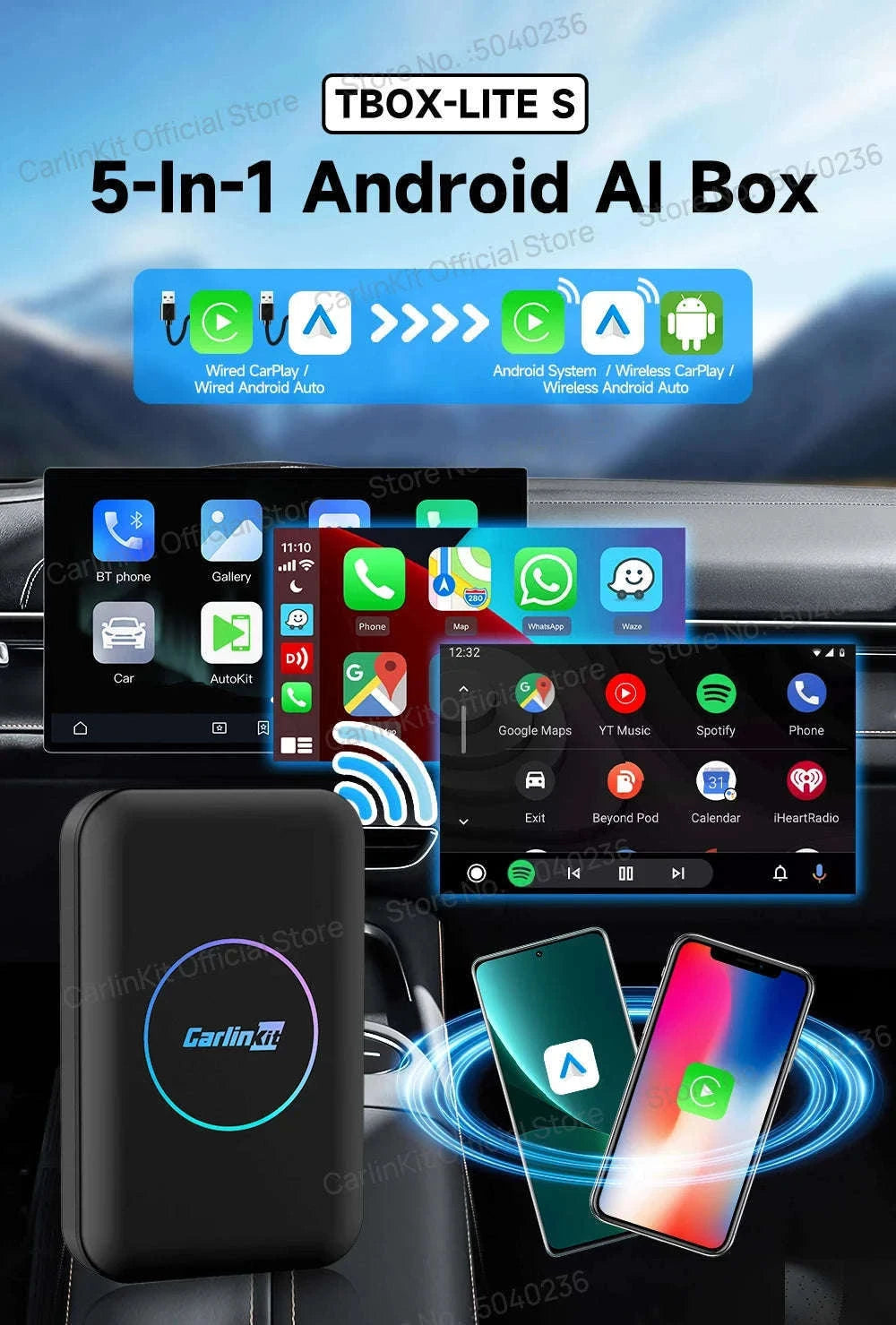 3-in-1 Wireless Phone Integration AI Box-Lite 2GB 32GB / Germany