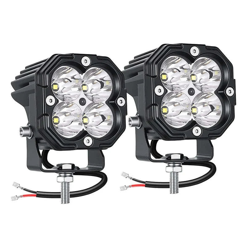 3 Inch 30W LED Pod Light Spot Flood Combo Beam Work Light-2x30W Yellow Flood / China Mainland / 3000LM