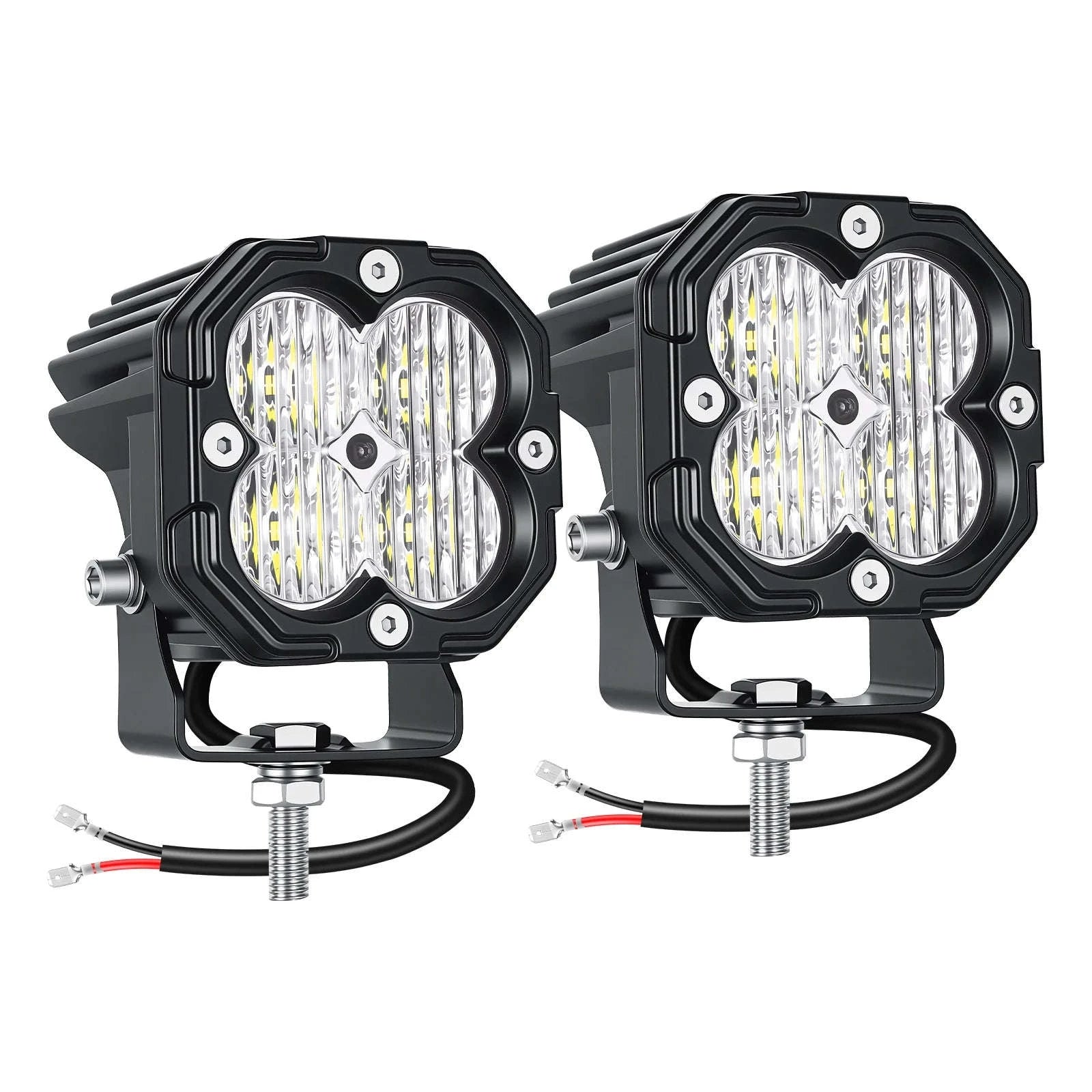3 Inch 30W LED Pod Light Spot Flood Combo Beam Work Light-2x30W Yellow Flood / China Mainland / 3000LM