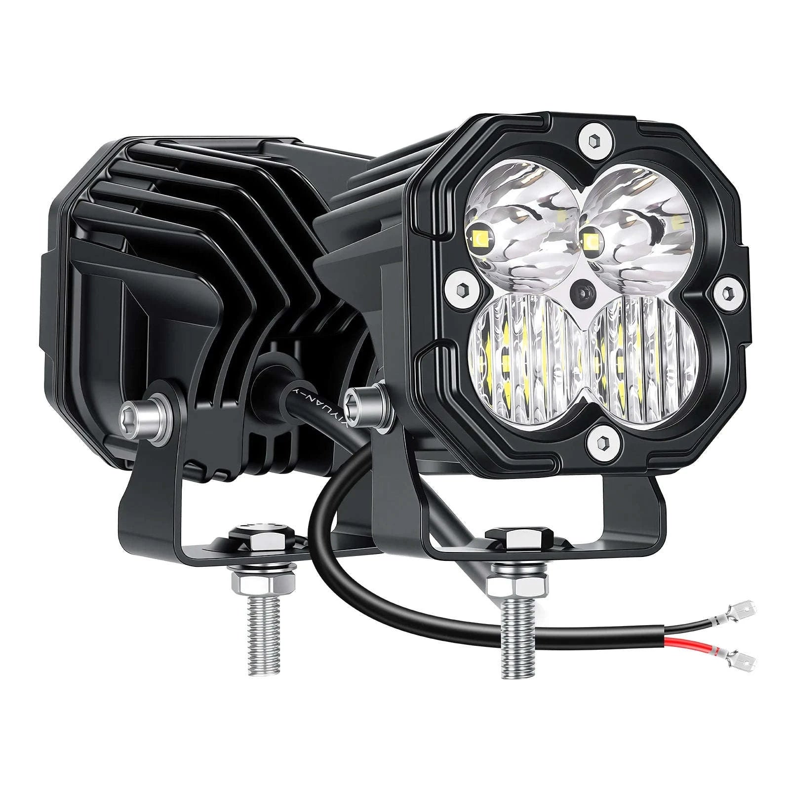 3 Inch 30W LED Pod Light Spot Flood Combo Beam Work Light-2x30W Yellow Flood / China Mainland / 3000LM
