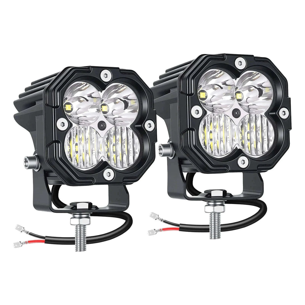 3 Inch 30W LED Pod Light Spot Flood Combo Beam Work Light-2x30W Yellow Flood / China Mainland / 3000LM