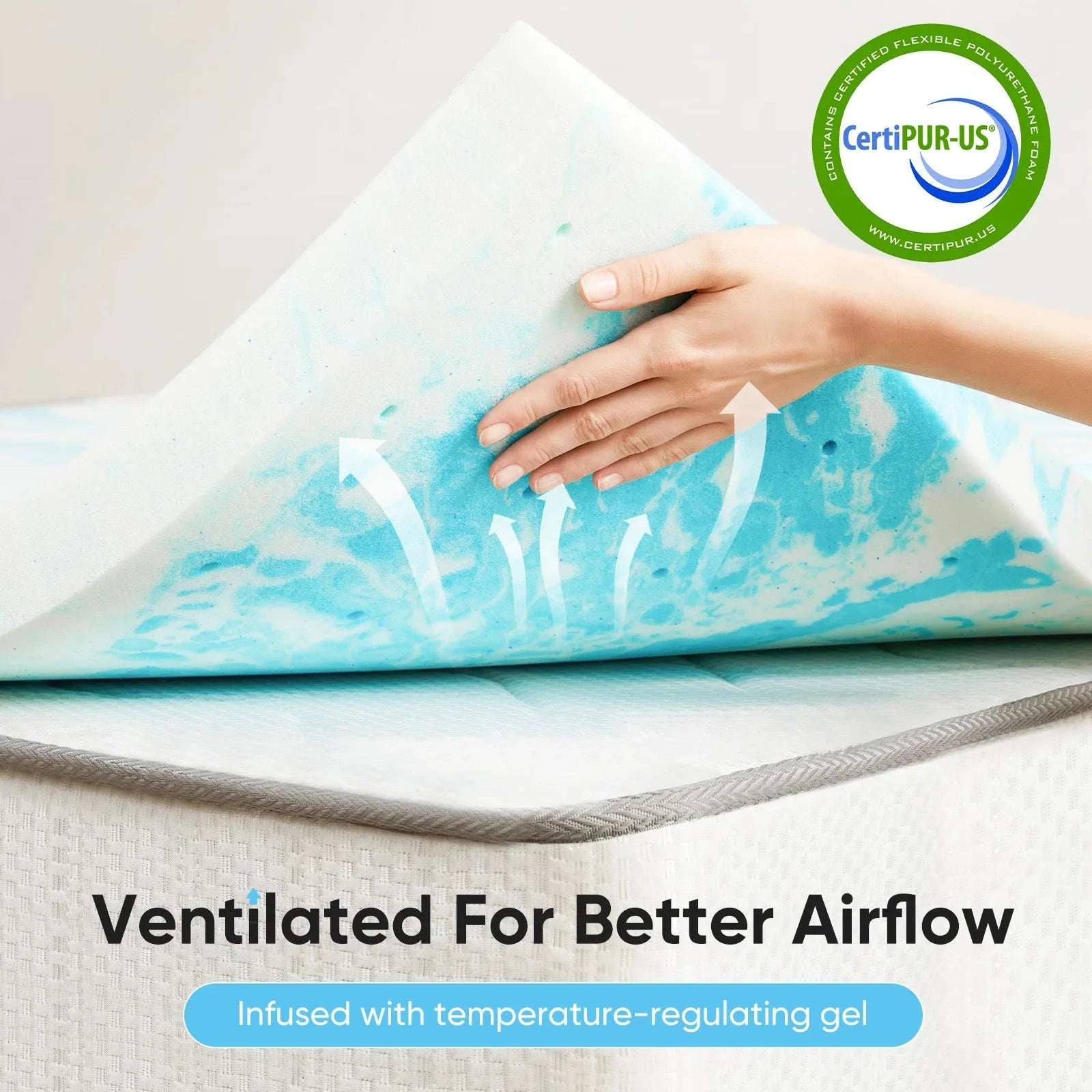 3 Inch Gel Memory Foam Mattress Topper Full Size Cooling Comfort-3ln Full / United States