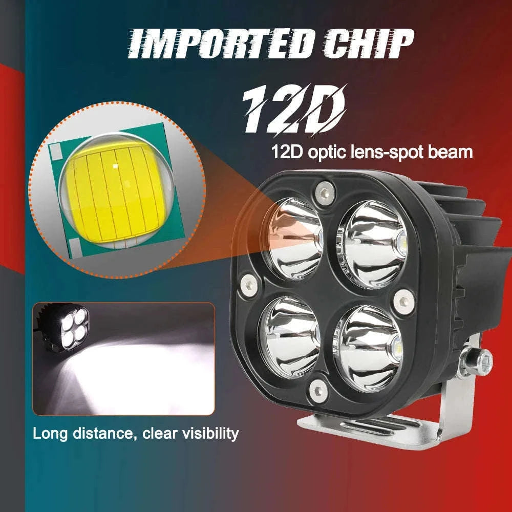 3 Inch LED Work Light 120W 12V 24V IP68-2PC White Light