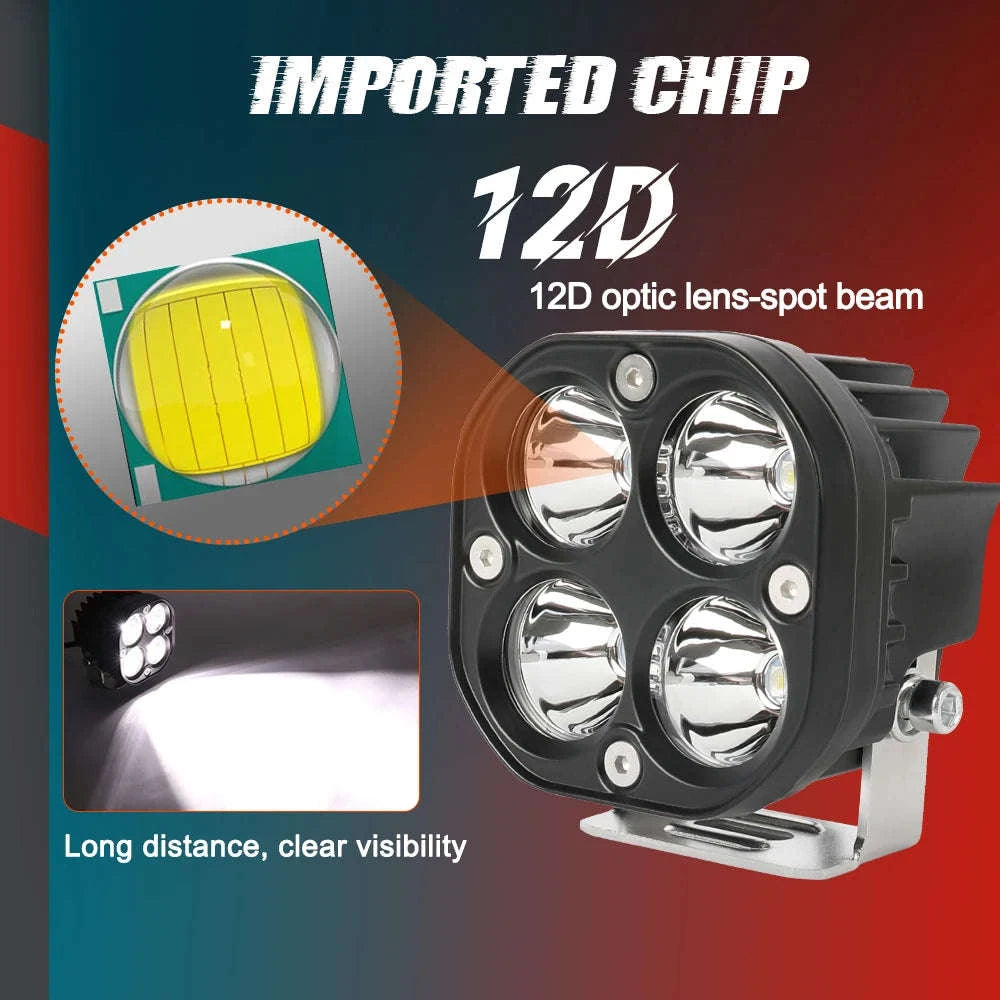 3 Inch LED Work Light 120W 12V 24V IP68-2PC White Light