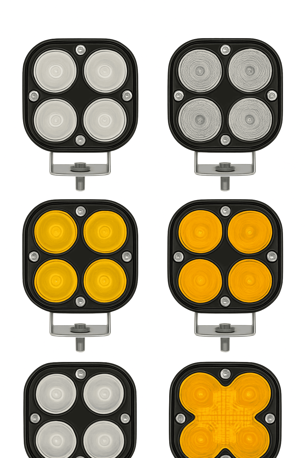 3 Inch Led Work Spotlights 12V 24V Pod Lights Headlights for Motorcycles Flood Led Bar Fog Lights for Car Truck 4x4 Off Road ATV-Yellow light 22LED