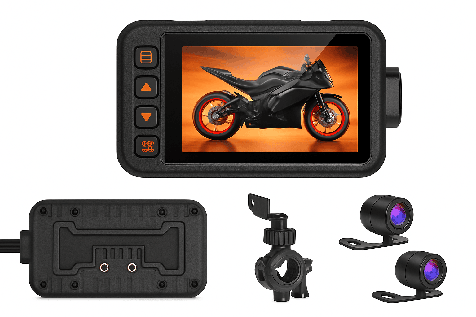 3 Inch Motorcycle Dashcam DVR with Waterproof Dual Camera-CHINA