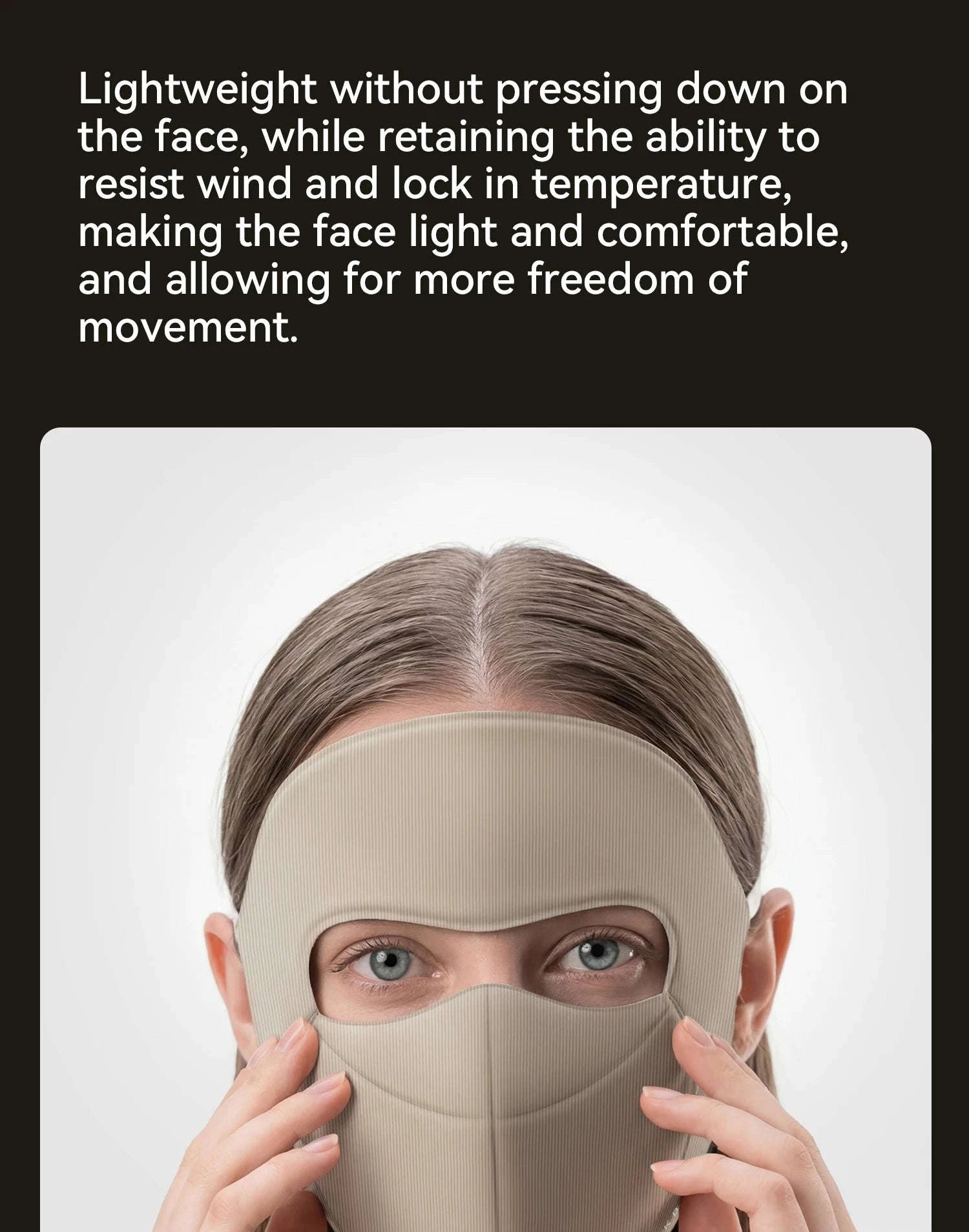 3-Layer Windproof Cycling Face Mask with UV Protection-Grey