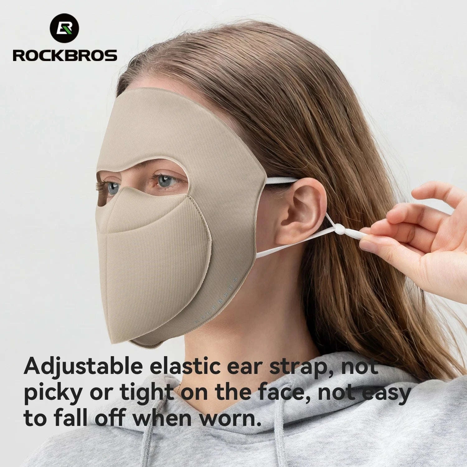 3-Layer Windproof Cycling Face Mask with UV Protection-Grey