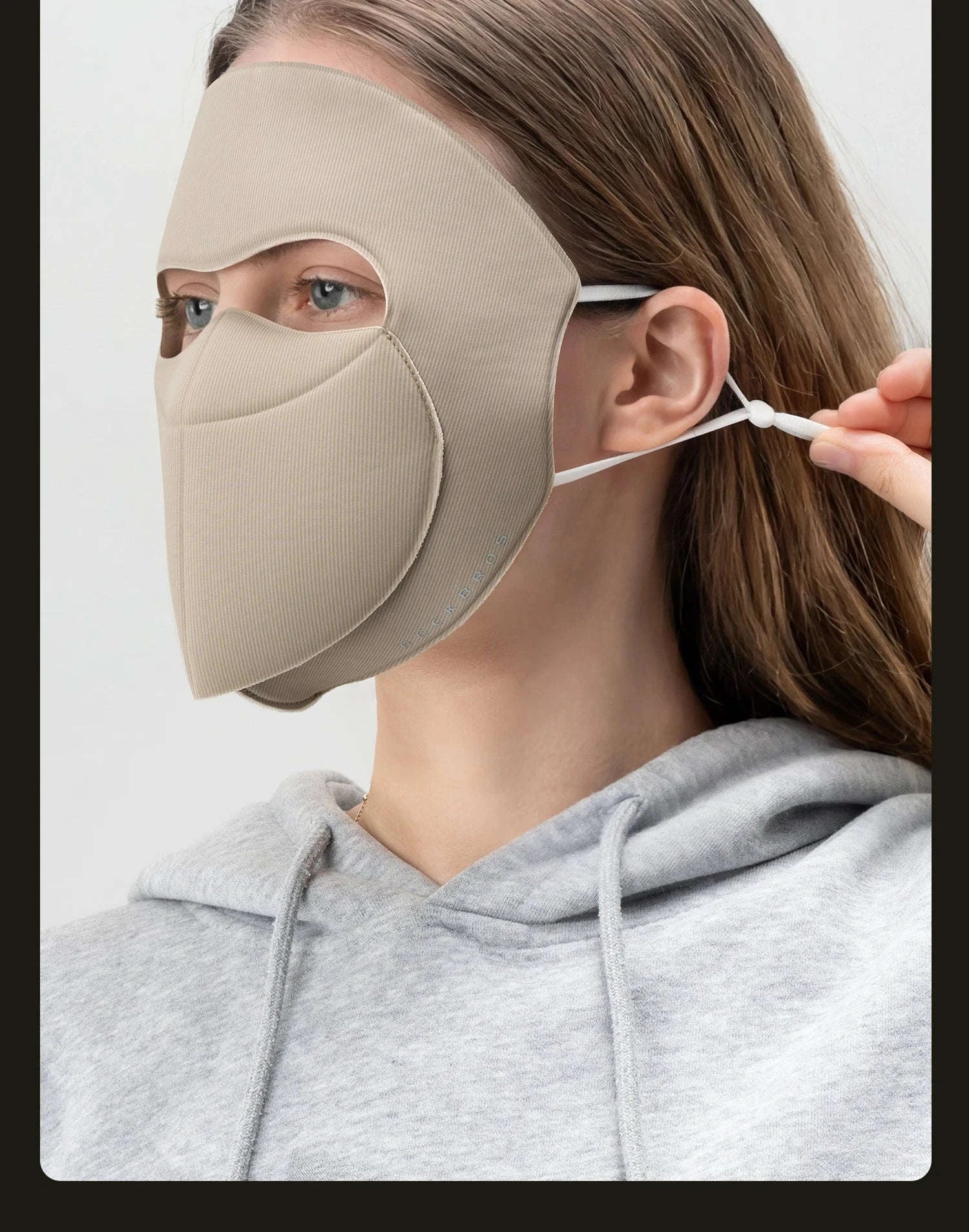 3-Layer Windproof Cycling Face Mask with UV Protection-Grey