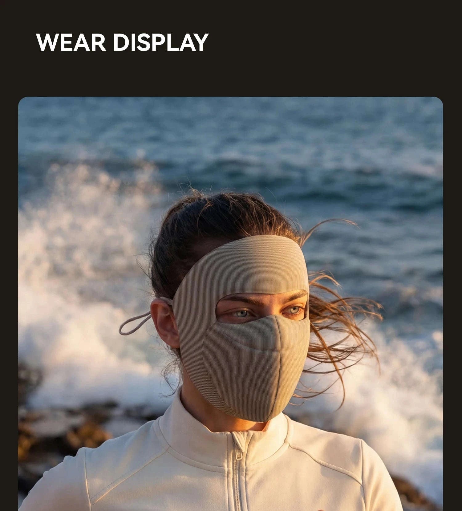 3-Layer Windproof Cycling Face Mask with UV Protection-Grey