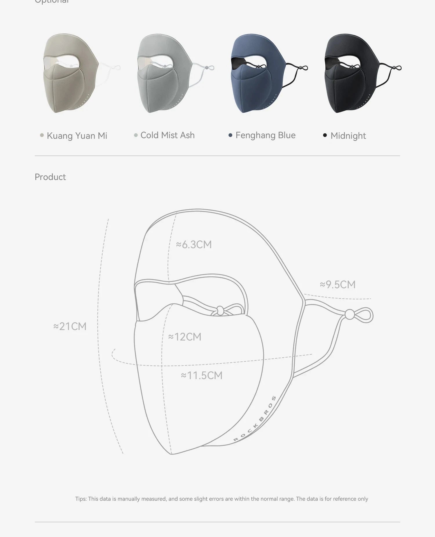 3-Layer Windproof Cycling Face Mask with UV Protection-Grey