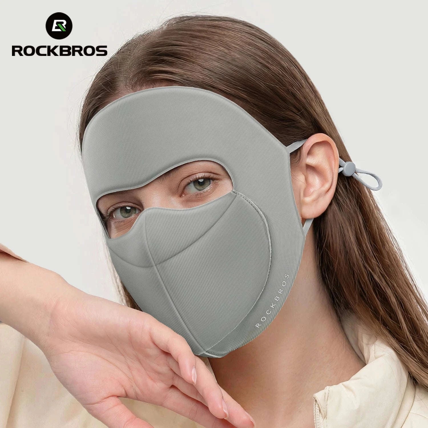 3-Layer Windproof Cycling Face Mask with UV Protection-Grey