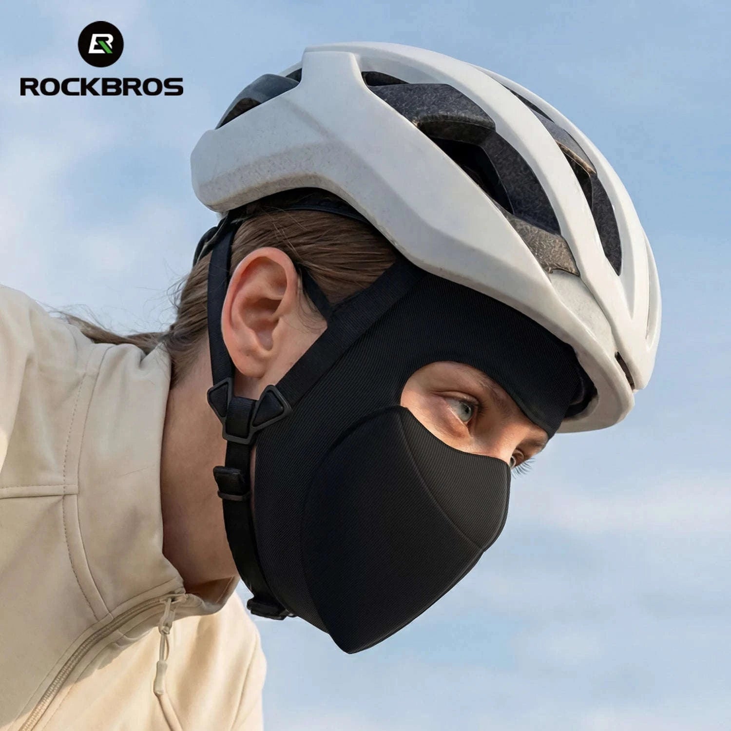 3-Layer Windproof Cycling Face Mask with UV Protection-Grey