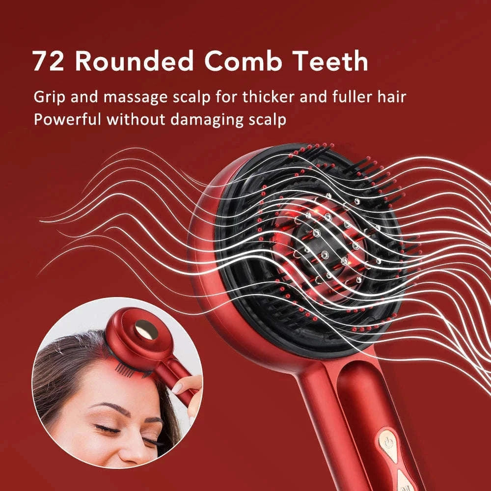 3-Mode Electric Massage Comb with Red Light Therapy-Add 1pcs oil