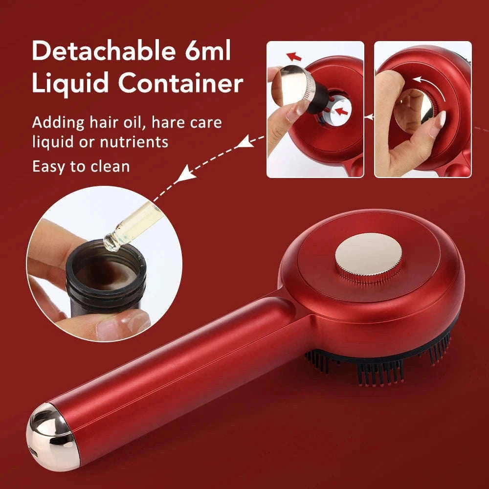 3-Mode Electric Massage Comb with Red Light Therapy-Add 1pcs oil