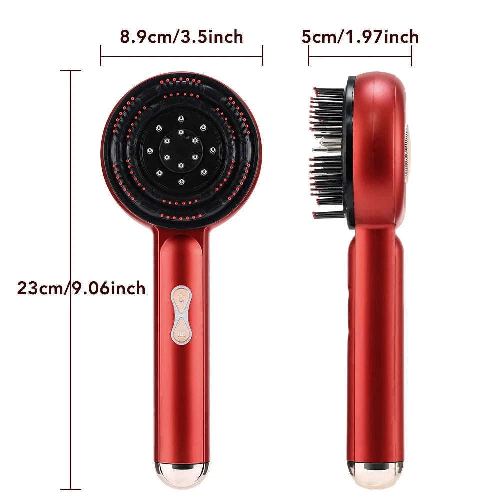 3-Mode Electric Massage Comb with Red Light Therapy-Add 1pcs oil