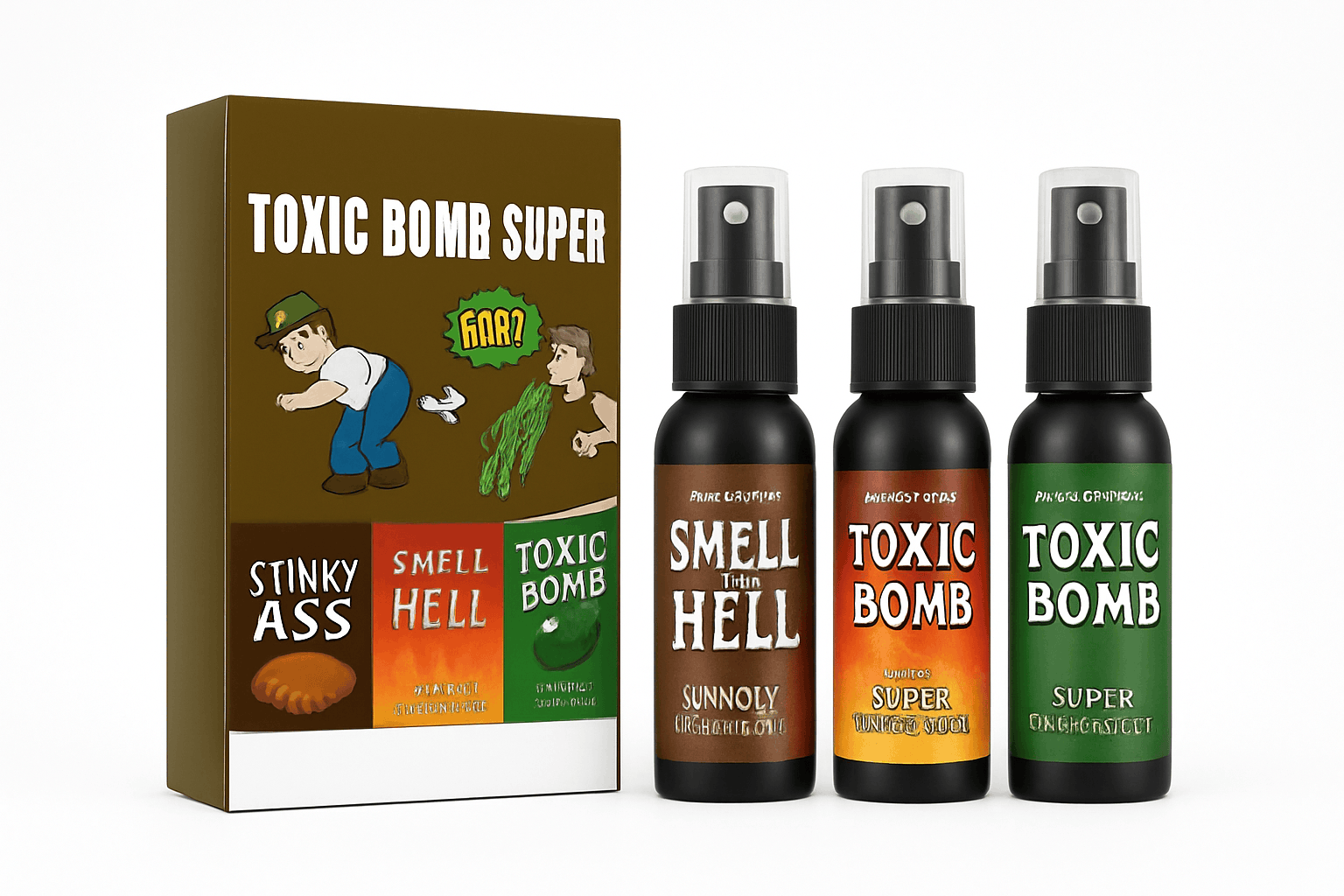 3-Pack Extra Strong Fart Spray Prank Set-3x30ml / One Size