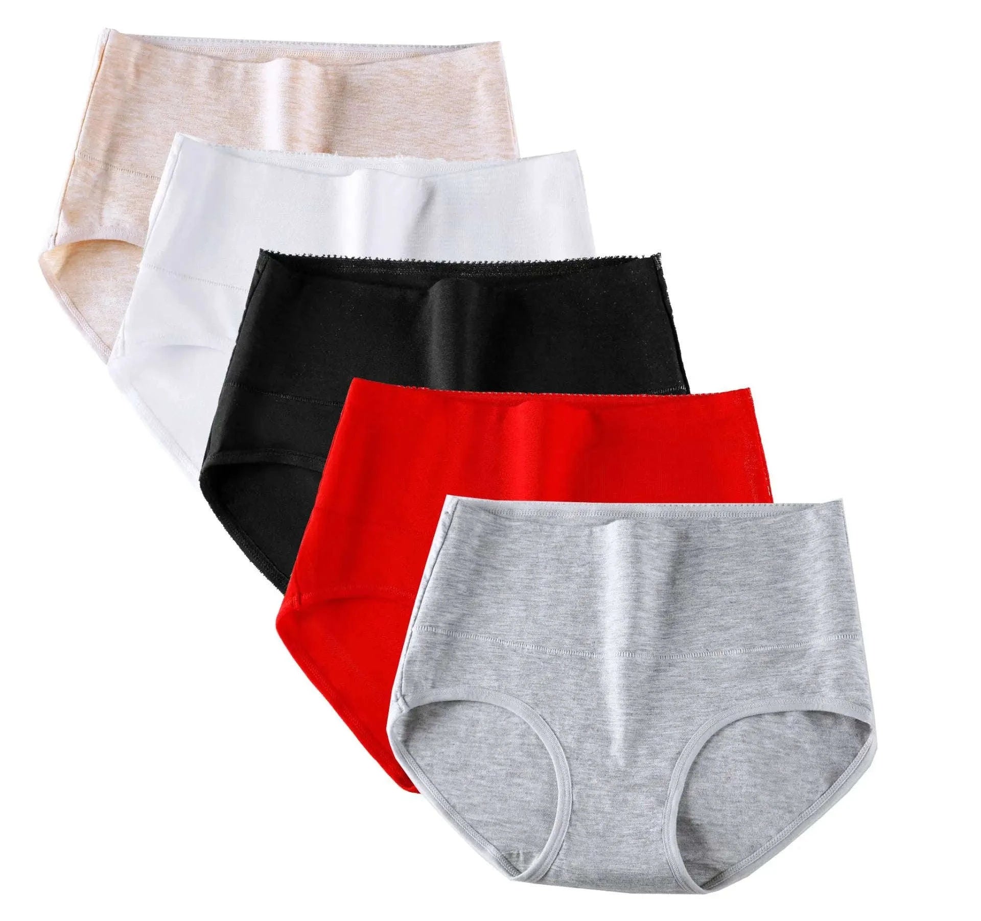 3-Pack High Waist Cotton Briefs for Women – Soft Breathable Plus Size Panties-11 / L / China Mainland|3pcs
