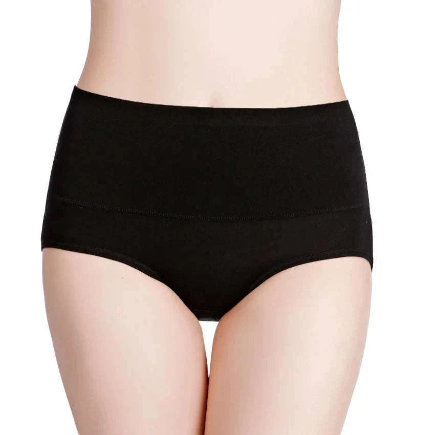 3-Pack High Waist Cotton Briefs for Women – Soft Breathable Plus Size Panties-11 / L / China Mainland|3pcs