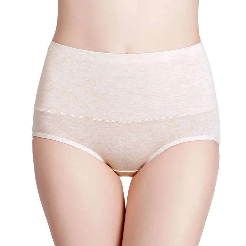 3-Pack High Waist Cotton Briefs for Women – Soft Breathable Plus Size Panties-11 / L / China Mainland|3pcs