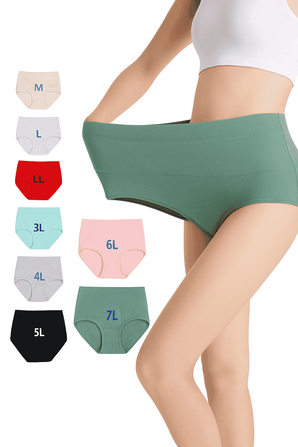 3-Pack High Waist Cotton Briefs for Women – Soft Breathable Plus Size Panties-11 / L / China Mainland|3pcs