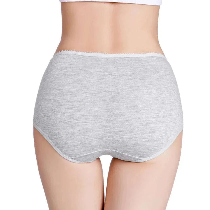 3-Pack High Waist Cotton Briefs for Women – Soft Breathable Plus Size Panties-11 / L / China Mainland|3pcs