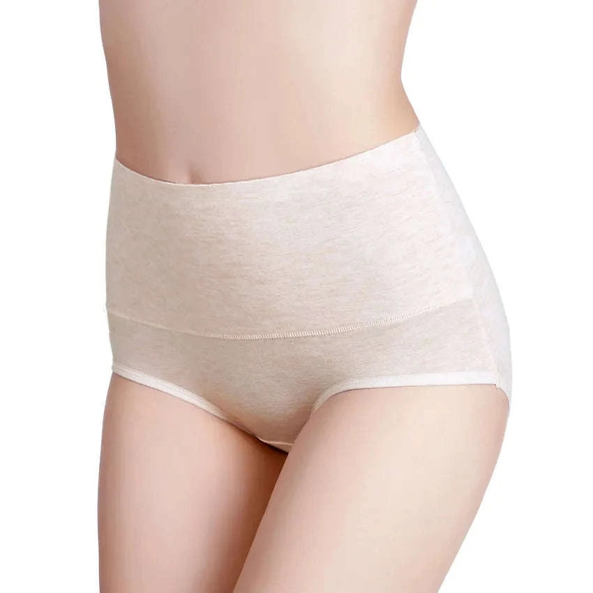 3-Pack High Waist Cotton Briefs for Women – Soft Breathable Plus Size Panties-11 / L / China Mainland|3pcs