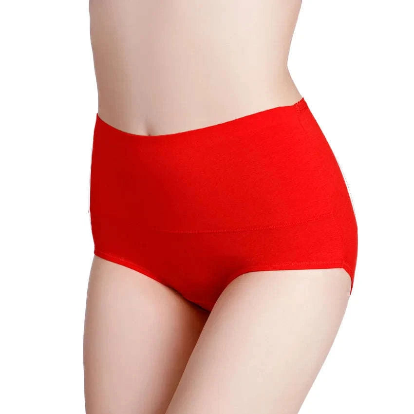3-Pack High Waist Cotton Briefs for Women – Soft Breathable Plus Size Panties-11 / L / China Mainland|3pcs