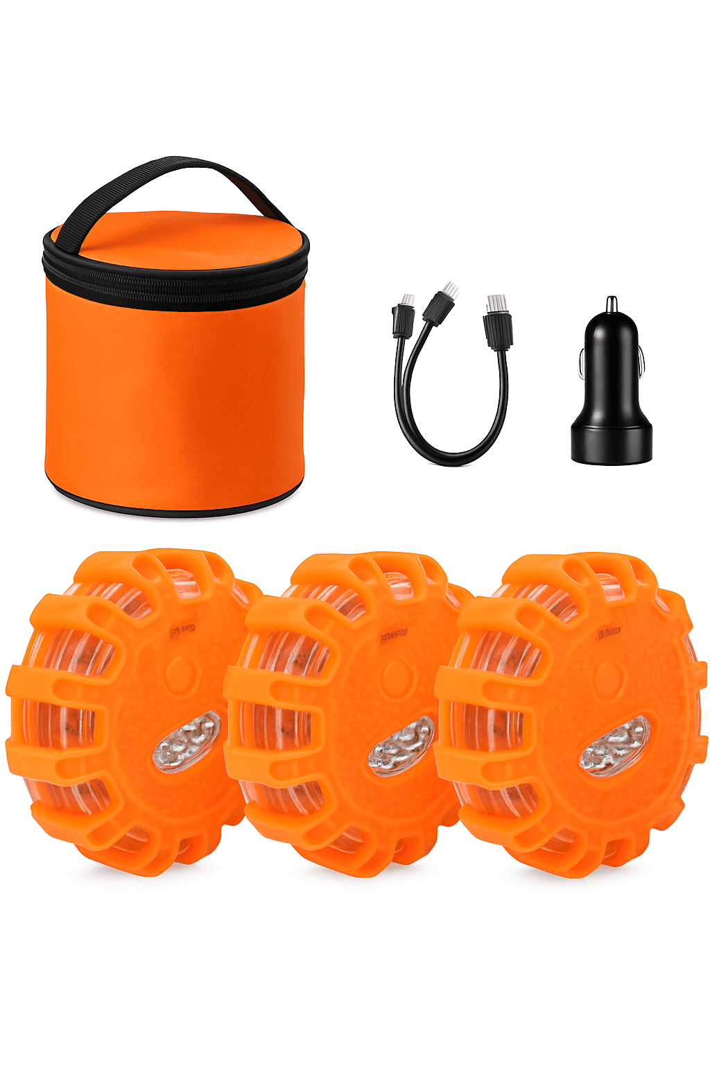 3 Pack LED Road Flares Rechargeable Emergency Warning Lights-3 Pack Rechargeable
