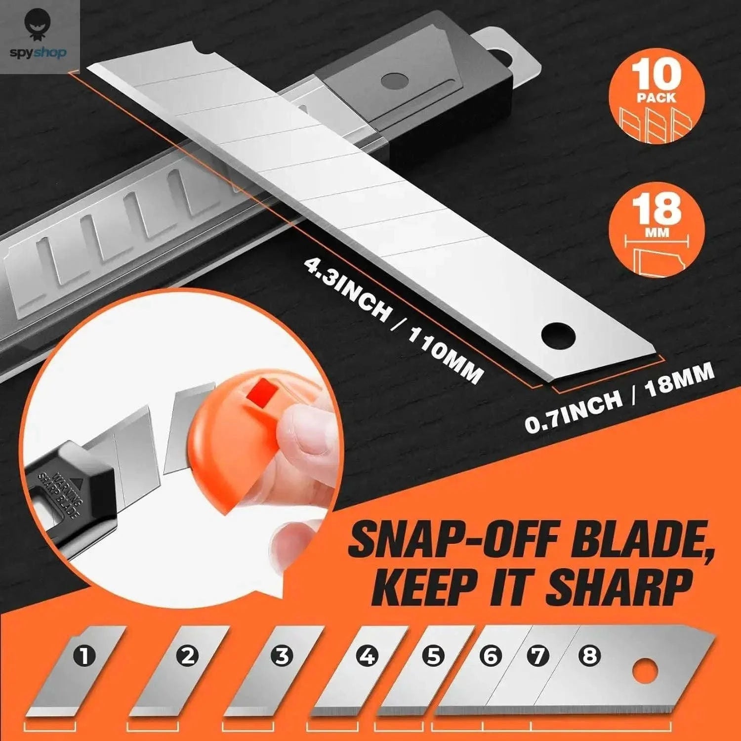 3-Pack Retractable Utility Knife Box Cutters with 10 Blades-3Knife 10Blades