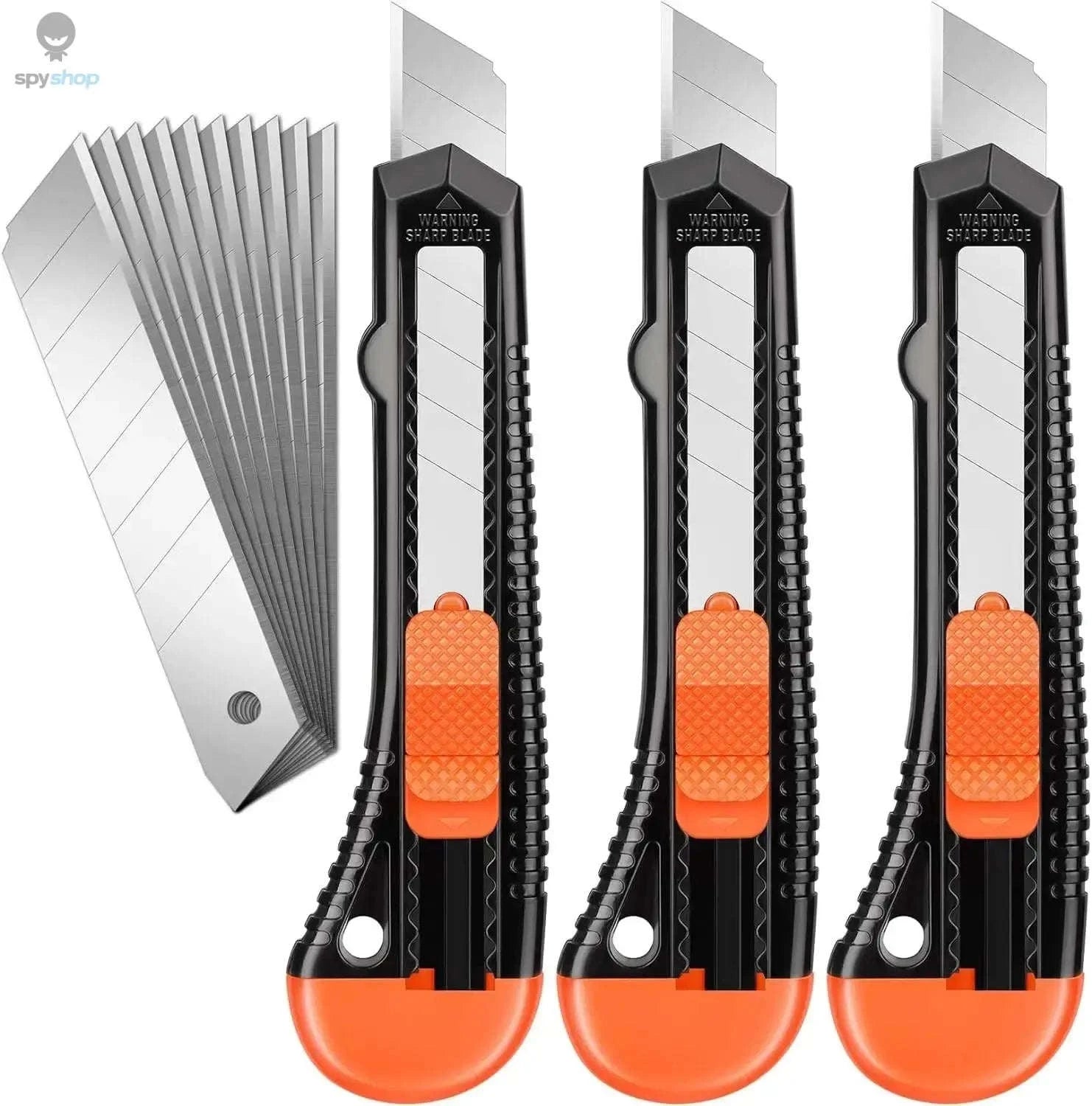 3-Pack Retractable Utility Knife Box Cutters with 10 Blades-3Knife 10Blades